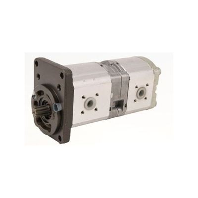 Rexroth - Doppel - Hydraulikpumpe (DIN 5482 B17x14) + Rechteckflansch (Ø 50,00 mm)